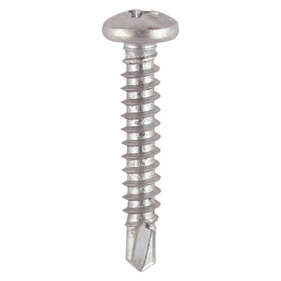 TIMCO Window Fabrication Screws Pan PH Self-Tapping Self-Drilling Point Martensitic Stainless Steel & Silver Organic - 4.2 x 25