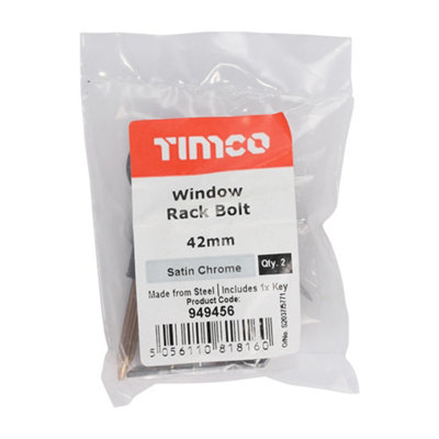 TIMCO Window Rack Bolts Satin Chrome - 42mm (2pcs)