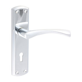 Timco - Zeta Lock Handles  - Polished Chrome (Size 175 x 45 - 2 Pieces)