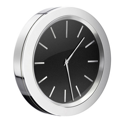 TIME - Clock in Polished Chrome/Black dial, Self-Adhesive Price Comparisons | Compare The Build