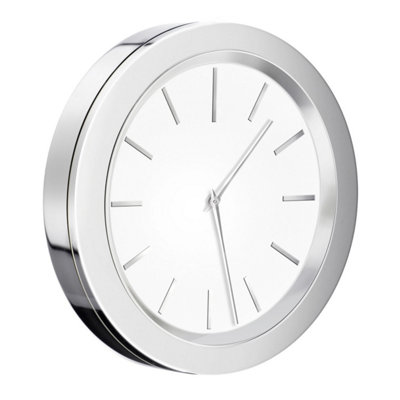 Time - Clock in Polished Chrome/White dial, Self-Adhesive Price Comparisons | Compare The Build