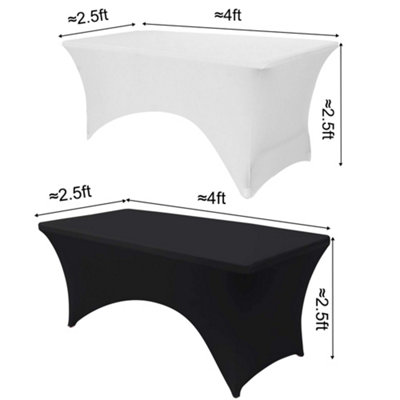 Time to Sparkle 2PCS 4FT White Elastic Spandex Table Cover Tablecloth ...