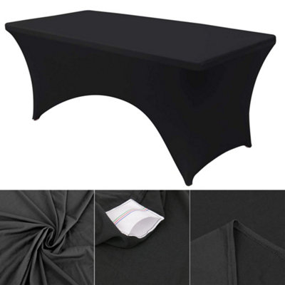 Time to Sparkle 5PCS 6FT Black Elastic Spandex Table Cover Tablecloth ...