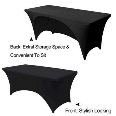 Time to Sparkle 5PCS 6FT Black Elastic Spandex Table Cover Tablecloth ...