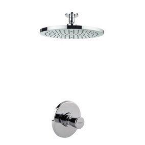 Timed Non Concussive Concealed Shower Self Closing + Round Fixed Ceiling Head