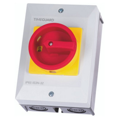 Timeguard IS3N-32 Weathersafe Rotary Isolator Switch  3 Pole 32A