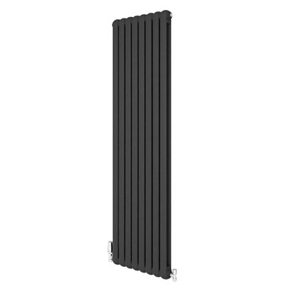 Timeless 2-Column Round Head Cast Iron-Style Radiators in Anthracite ...