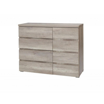 Timeless Miro 45 Chest of Drawers H875mm W1100mm D435mm Oak Canyon, Four Drawers, One Door