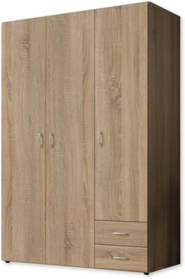 Timeless Stella Trading BASE Hinged Door Wardrobe W1210mm H1760mm D510mm - Oak Sonoma, Ample Storage, Versatile Design