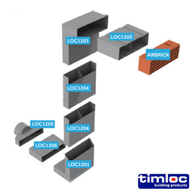 Timloc Telescopic Underfloor Vent 5 to 7 Course - 5 to 7 course