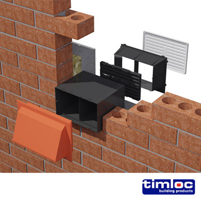 Timloc Through-Wall Cavity Sleeve Baffle Black - 229 x 76mm