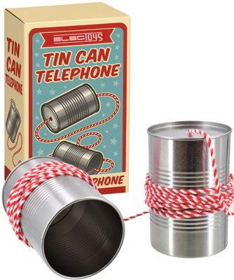 Tin Can Telephone Retro Childrens Communication Toy