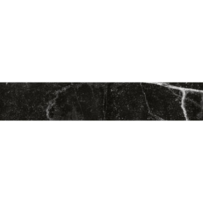 Tinos Black Marquina Marble Effect Matt 80mm x 442mm Porcelain Wall & Floor Tiles (Pack of 30 w/ Coverage of 1.06m2)