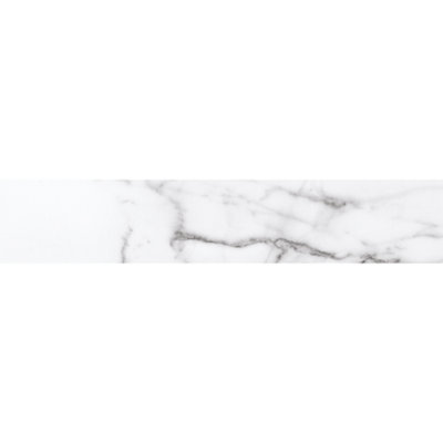 Tinos White Carrara Marble Effect Matt 80mm x 442mm Porcelain Wall & Floor Tiles (Pack of 30 w/ Coverage of 1.06m2)