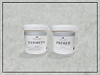Tintoretto - Matt, Venetian Plaster Effect, Wall Paint Bundle. Includes Paint and Primer - Covers 5SQM - In Colour ADIGE.
