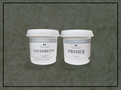 Tintoretto - Matt, Venetian Plaster Effect, Wall Paint Bundle. Includes Paint and Primer - Covers 5SQM - In Colour BORMIDA.