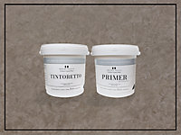 Tintoretto - Matt, Venetian Plaster Effect, Wall Paint Bundle. Includes Paint and Primer - Covers 5SQM - In Colour BRENTA.