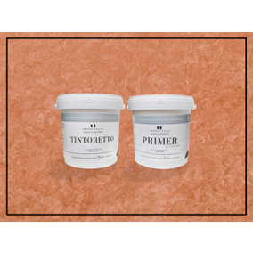 Tintoretto - Matt, Venetian Plaster Effect, Wall Paint Bundle. Includes Paint and Primer - Covers 5SQM - In Colour ISONZO.