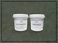 Tintoretto - Matt, Venetian Plaster Effect, Wall Paint Bundle. Includes Paint and Primer - Covers 5SQM - In Colour SECCHIA.