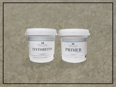 Tintoretto - Matt, Venetian Plaster Effect, Wall Paint Bundle. Includes Paint and Primer - Covers 5SQM - In Colour TANARO.