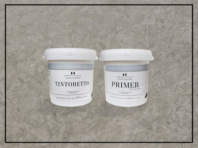 Tintoretto - Matt, Venetian Plaster Effect, Wall Paint Bundle. Includes Paint and Primer - Covers 5SQM - In Colour TIBER.