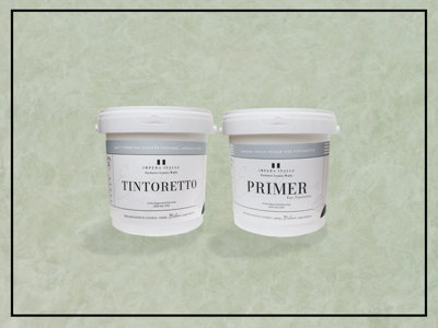 Tintoretto - Matt, Venetian Plaster Effect, Wall Paint Bundle. Includes Paint and Primer - Covers 5SQM - In Colour TICINO.