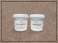Tintoretto - Matt, Venetian Plaster Effect, Wall Paint Bundle. Includes Paint and Primer - Covers 5SQM - In Colour VOLTURNO.