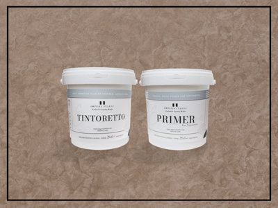 Tintoretto - Matt, Venetian Plaster Effect, Wall Paint Bundle. Includes Paint and Primer - Covers 5SQM - In Colour VOLTURNO.