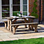 Tinwell 4ft Picnic Bench - Redwood Timber - L122 x W150 x H72 cm - Rustic Brown
