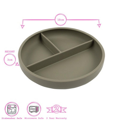 Tiny Dining - Baby Divided Silicone Suction Plate - Silver Sage