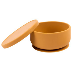 Tiny Dining - Baby Silicone Suction Bowl with Lid - Ochre