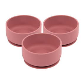 Tiny Dining - Baby Silicone Suction Bowls - Dusty Rose - Pack of 3