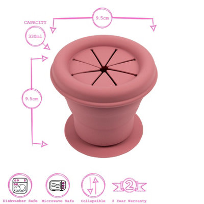 Tiny Dining - Baby Silicone Suction Snack Pot - 330ml  - Dusty Rose