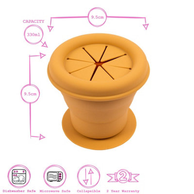 Tiny Dining - Baby Silicone Suction Snack Pot - 330ml  - Ochre
