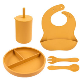 Tiny Dining - Baby Silicone Suction Weaning Set - Ochre - 5pc