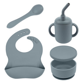 Tiny Dining - Baby Silicone Suction Weaning Set - Tradewinds - 4pc