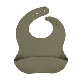 Tiny Dining - Baby Silicone Weaning Bib - Silver Sage