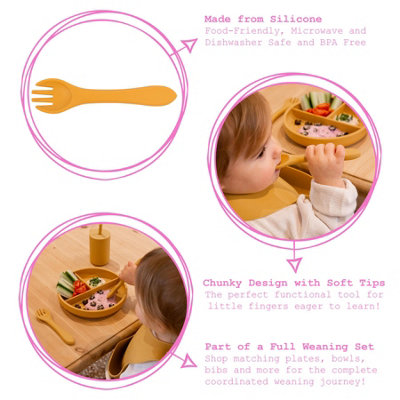 Tiny Dining - Baby Silicone Weaning Fork - Silver Sage