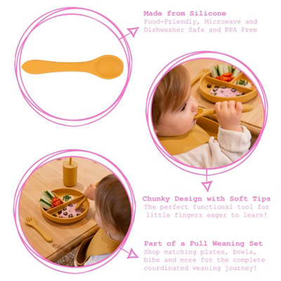 Tiny Dining - Baby Silicone Weaning Spoon - Ochre