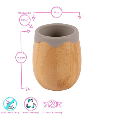 Tiny Dining - Bamboo Baby Trainer Cup - 130ml  - Grey