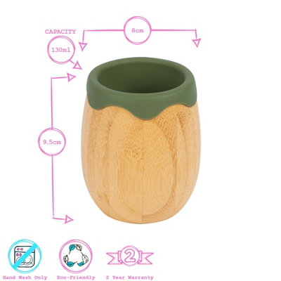 Tiny Dining Bamboo Baby Trainer Cup - 130ml - Olive Green