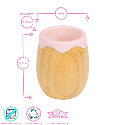 Tiny Dining Bamboo Baby Trainer Cup - 130ml - Pastel Pink