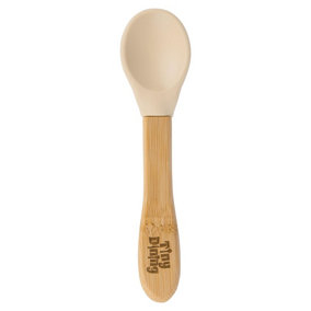 Tiny Dining Bamboo Silicone Tip Spoon - Beige