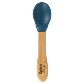 Tiny Dining Bamboo Silicone Tip Spoon - Navy Blue