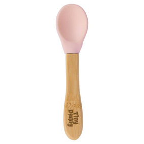 Tiny Dining Bamboo Silicone Tip Spoon - Pastel Pink