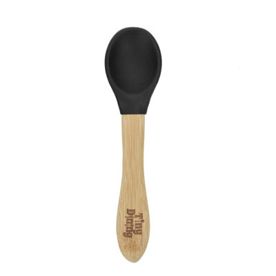 Tiny Dining - Children's Bamboo Silicone Tip Spoon - Black