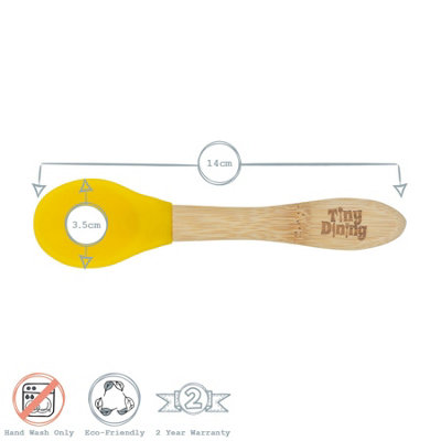 Tiny Dining - Children's Bamboo Silicone Tip Spoon - Black