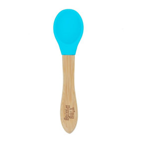 Tiny Dining - Children's Bamboo Silicone Tip Spoon - Blue
