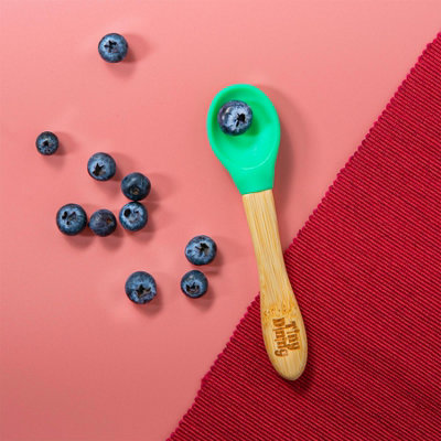 Tiny Dining - Children's Bamboo Silicone Tip Spoon - Green