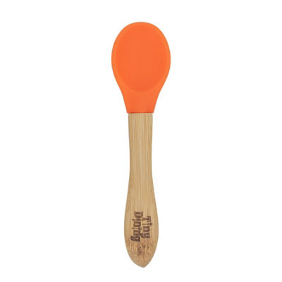 Tiny Dining - Children's Bamboo Silicone Tip Spoon - Orange